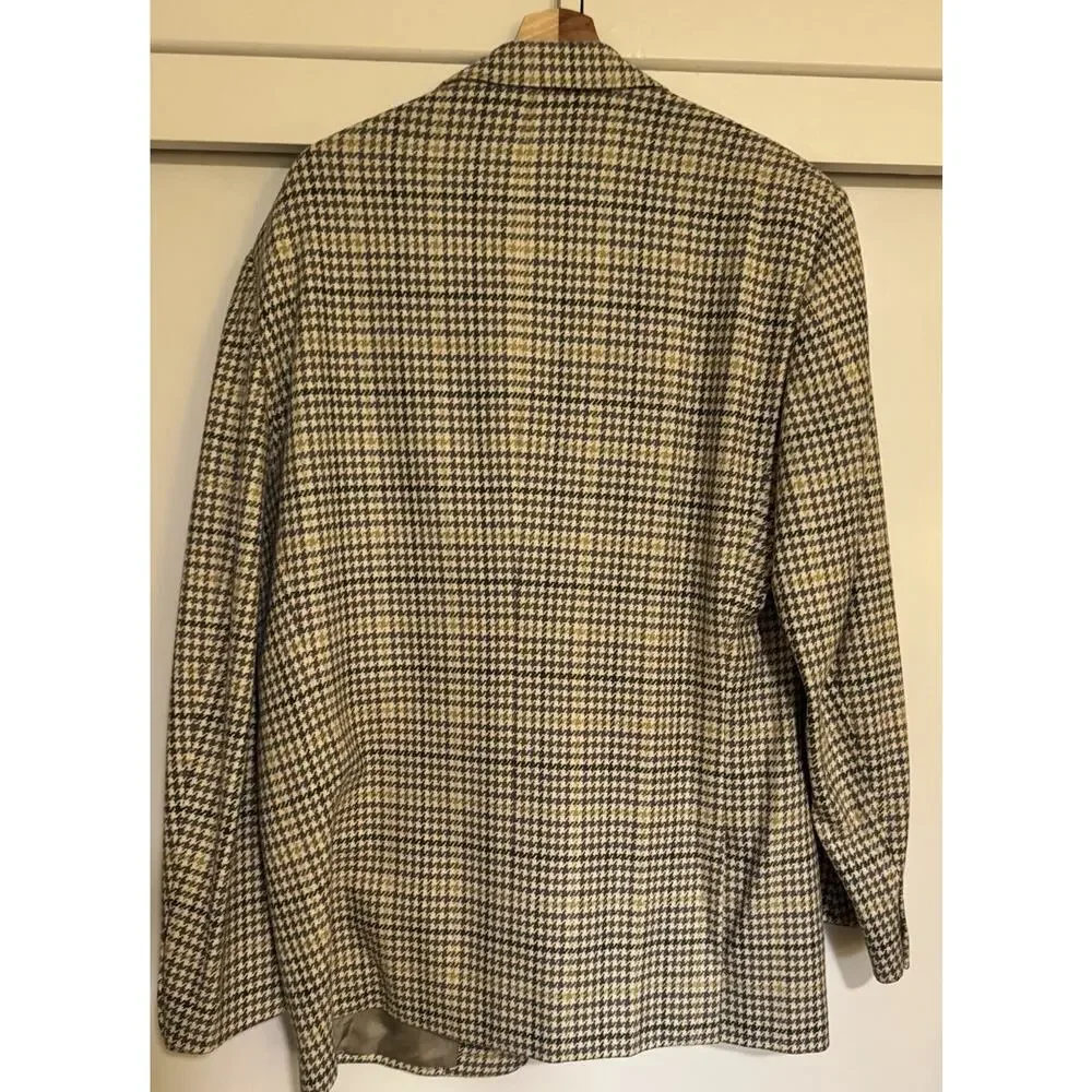 Vintage Gucci Wool & Cashmere Houndstooth Sport Coat - Made in Italy / Blazer